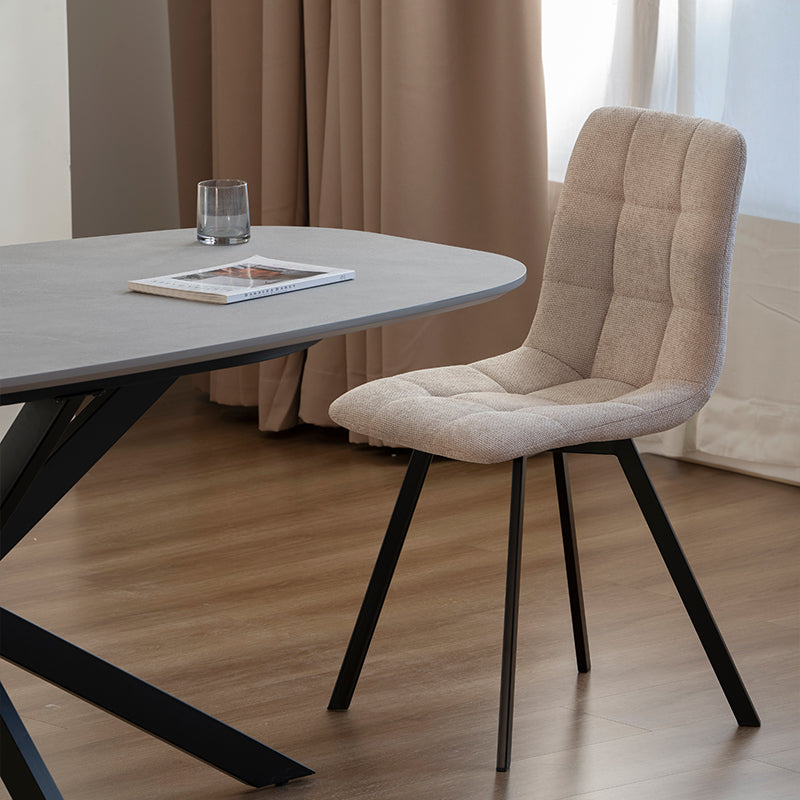 Geena Dining Table & 6 Aoife Sleek Dining Chairs [Dining Set]