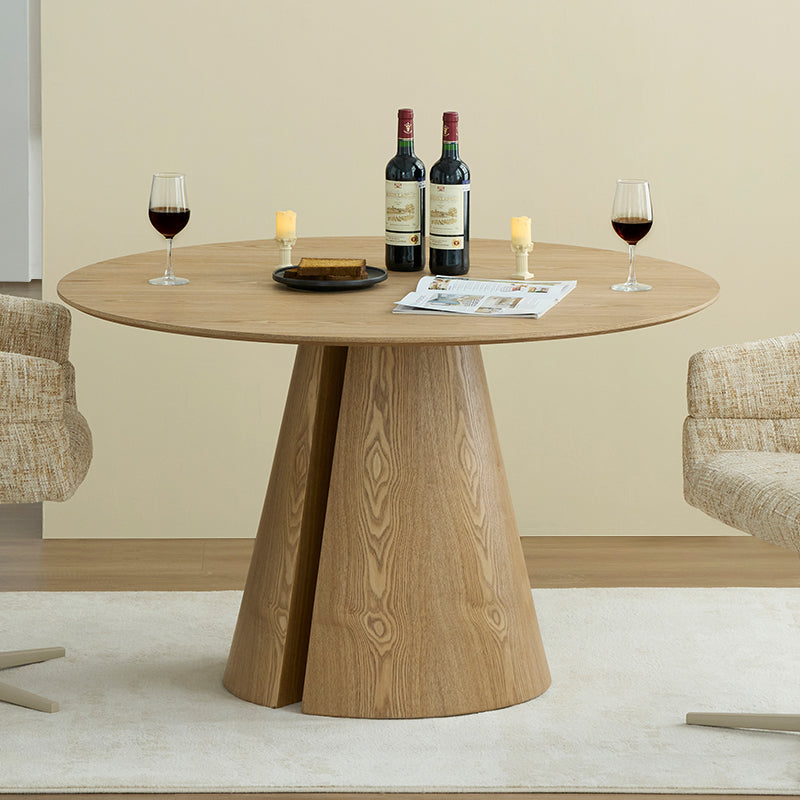 Isabeau Round Dining Table [Oak Color] [120 cm]