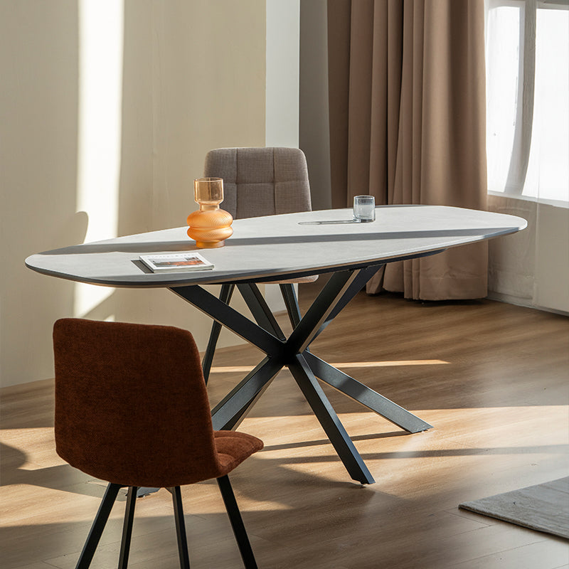 Geena Dining Table & 6 Aoife Sleek Dining Chairs [Dining Set]