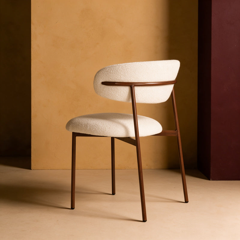 Zahra Dining Chairs [Set of 2] [Boucle Fabric][⌀ 1.9 cm]