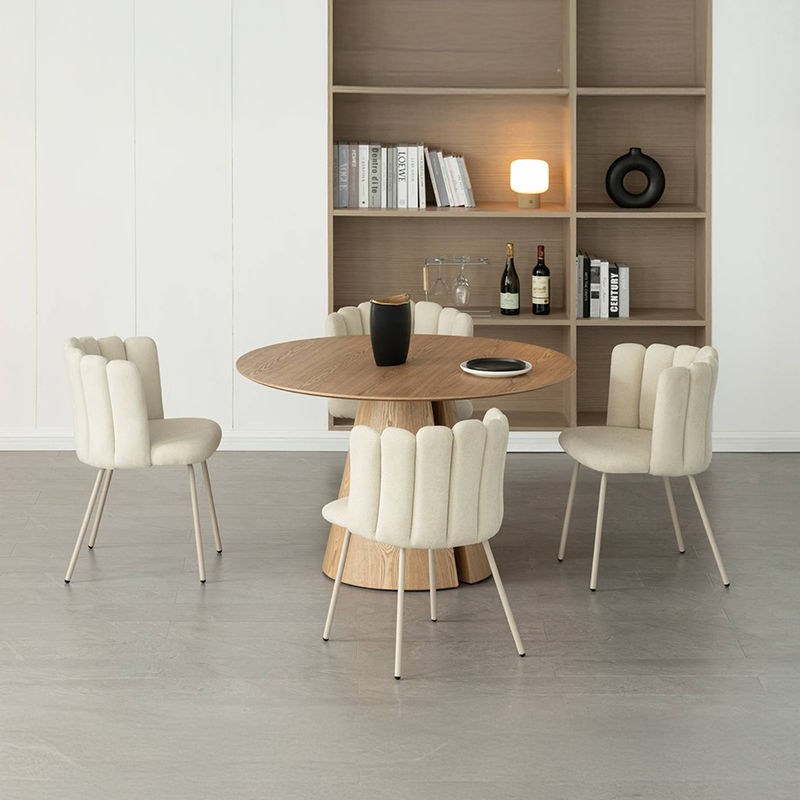 Isabeau Round Dining Table & 4 Grove Chairs [Dining Set]