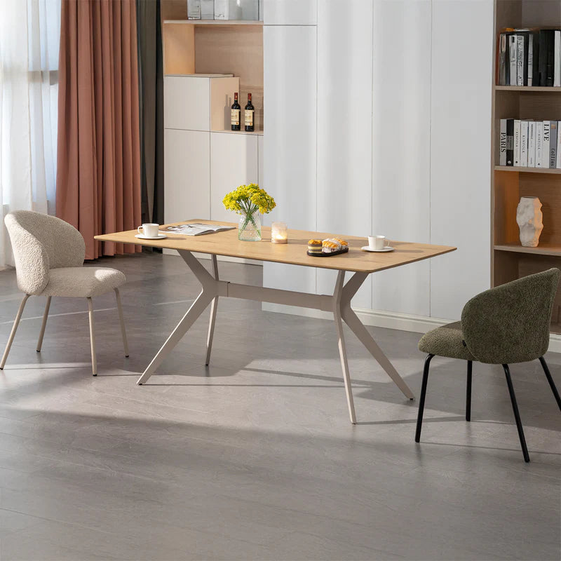 Laila Rectangular Dining Table & 6 Yasin Dining Chairs [Dining Set]