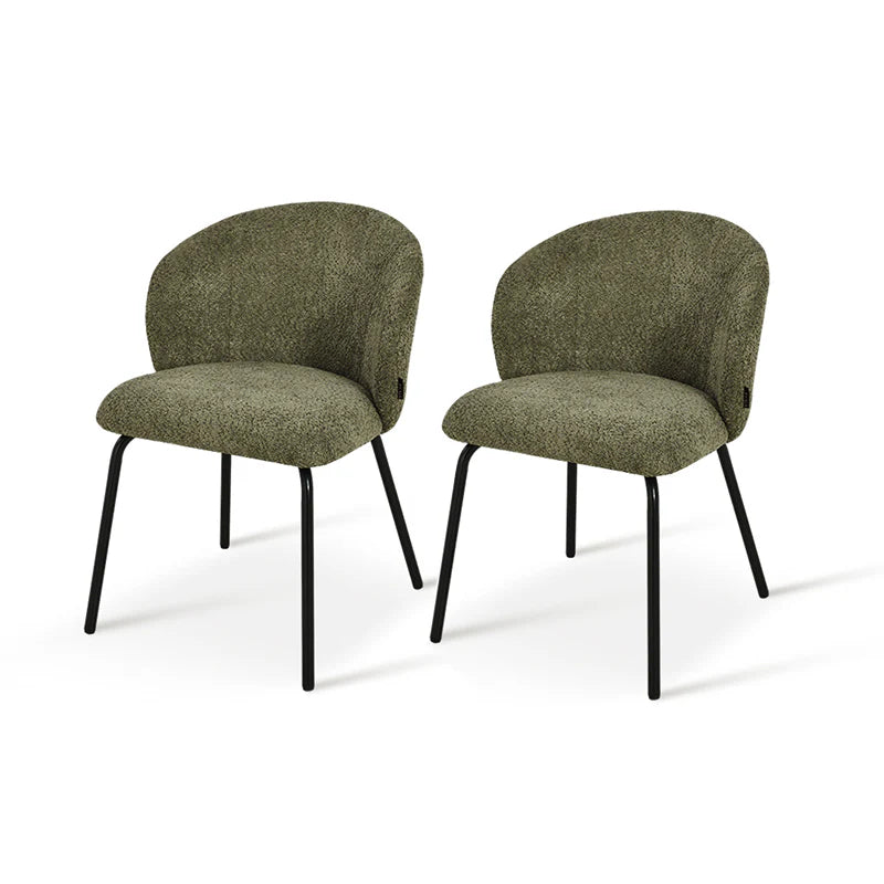Yasin Dining Chairs [Set of 2] [Boucle Fabric]