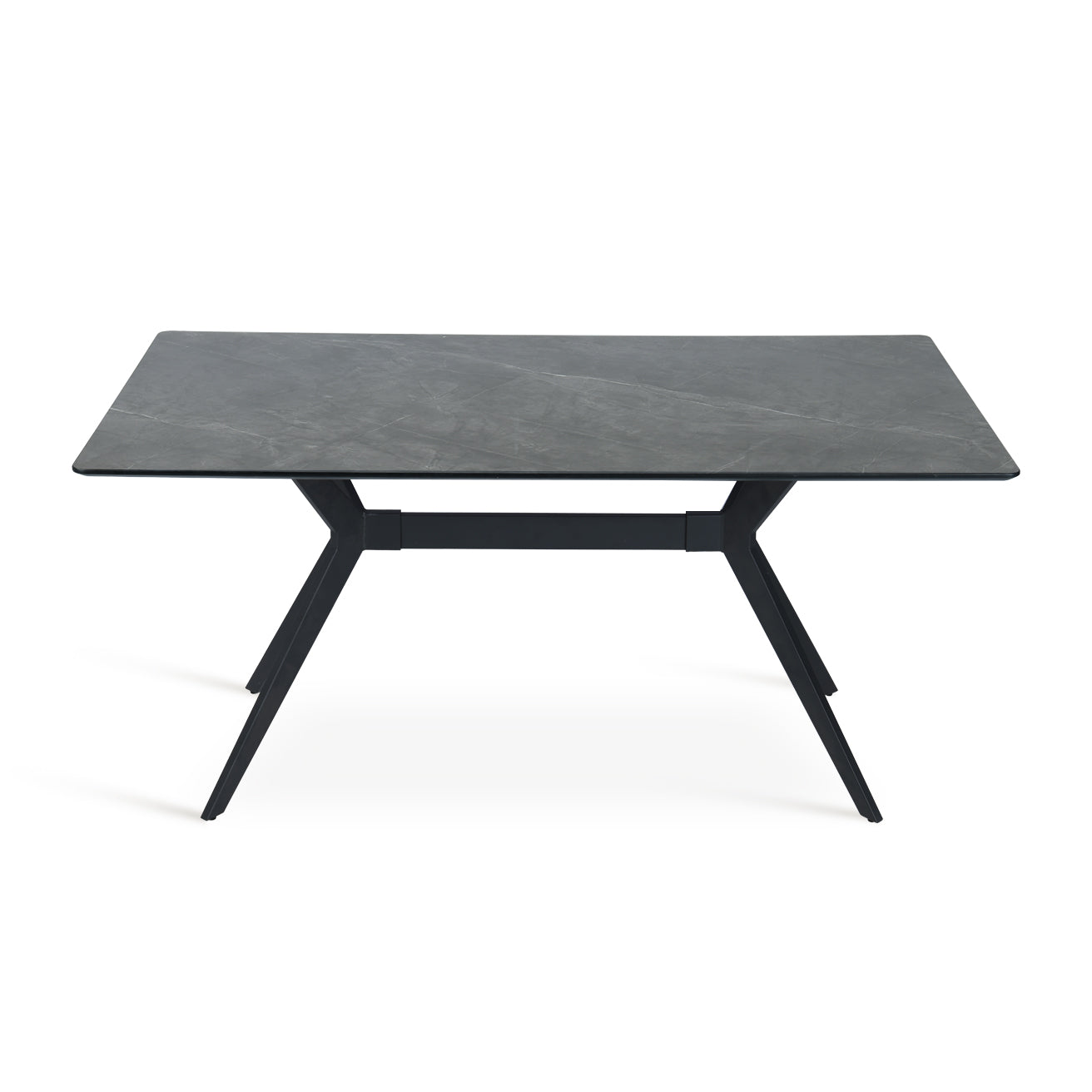 Laila Rectangular Dining Table [Dark Grey Marble][160cm]