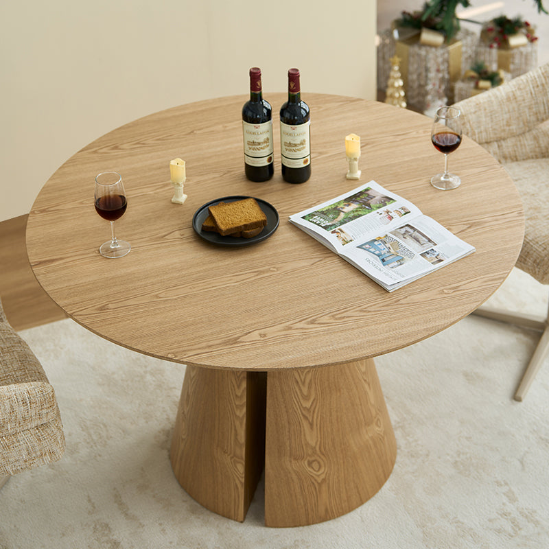 Isabeau Round Dining Table [Oak Color] [120 cm]