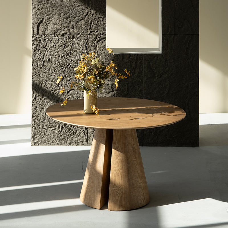 Isabeau Round Dining Table [Oak Color] [120 cm]