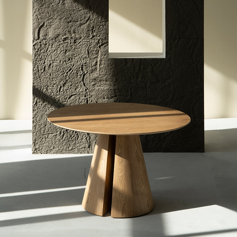 Isabeau Round Dining Table [Oak Color] [120 cm]