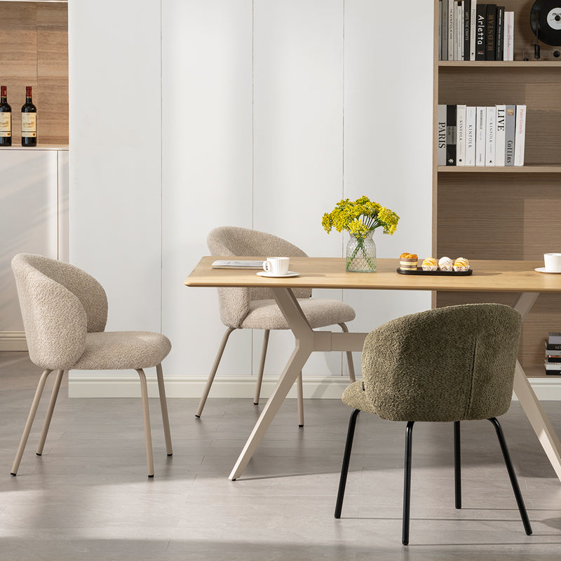 Laila Rectangular Dining Table & 6 Yasin Dining Chairs [Dining Set]