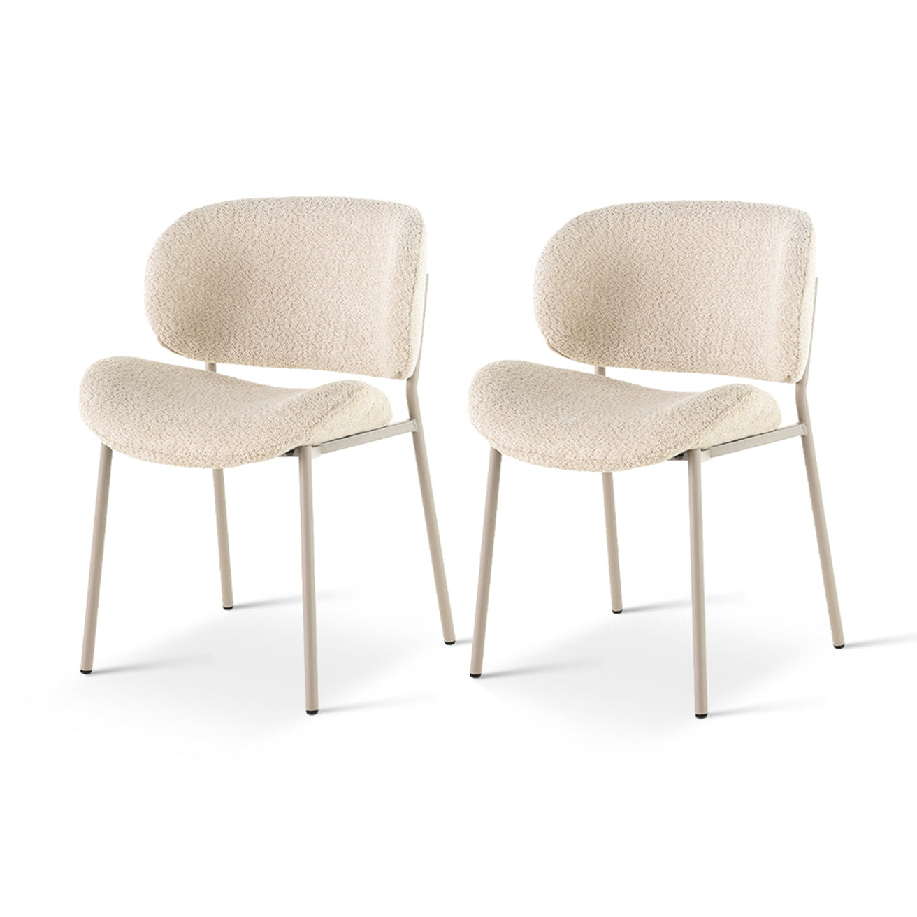 Hadley Dining Chairs [Set of 2] [Beige] [Boucle Fabric]