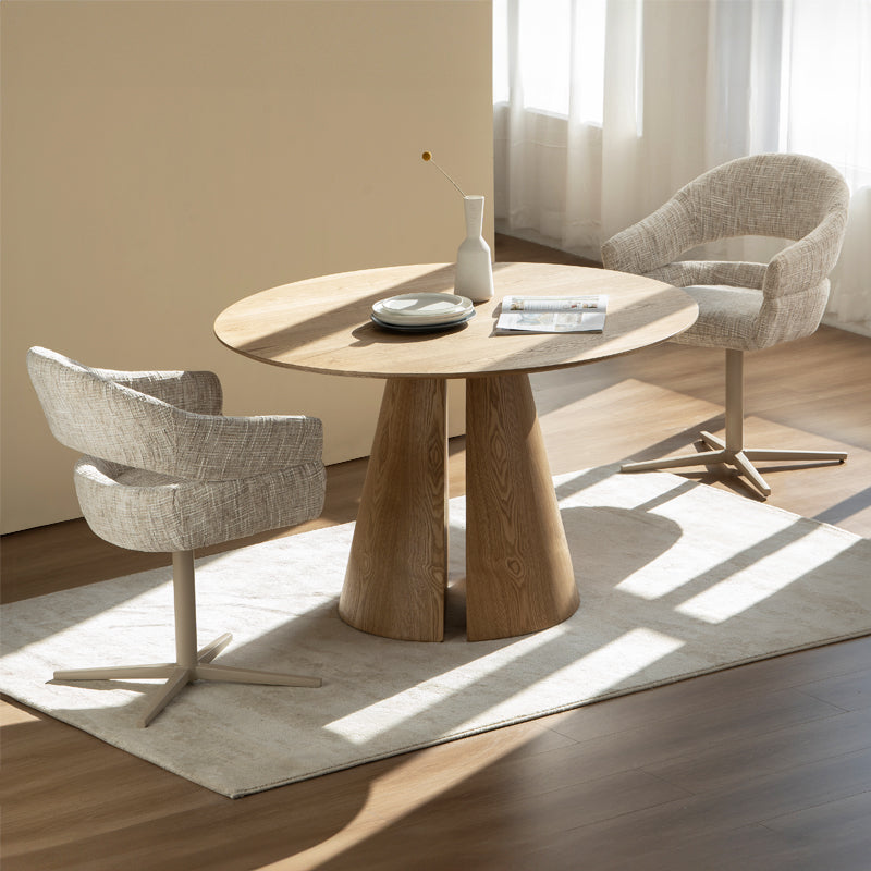 Isabeau Round Dining Table [Oak Color] [120 cm]