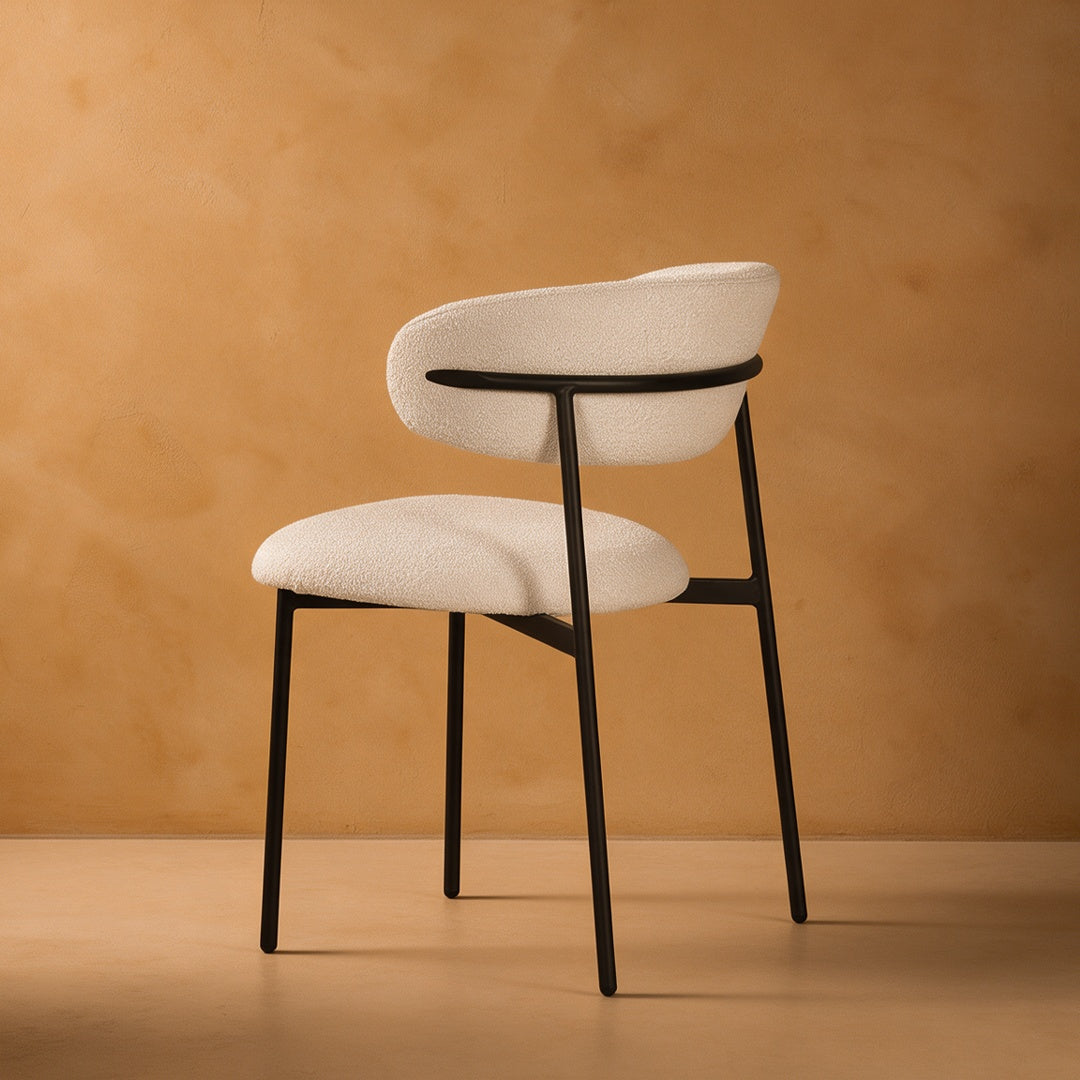 Zahra Dining Chairs [Set of 2] [Boucle Fabric][⌀ 1.9 cm]