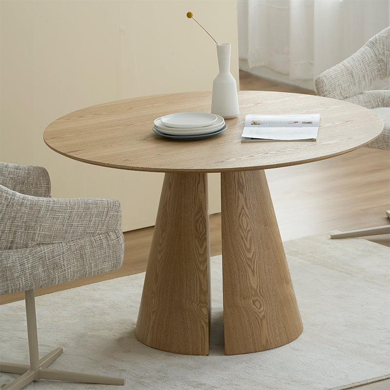 Isabeau Round Dining Table [Oak Color] [120 cm]