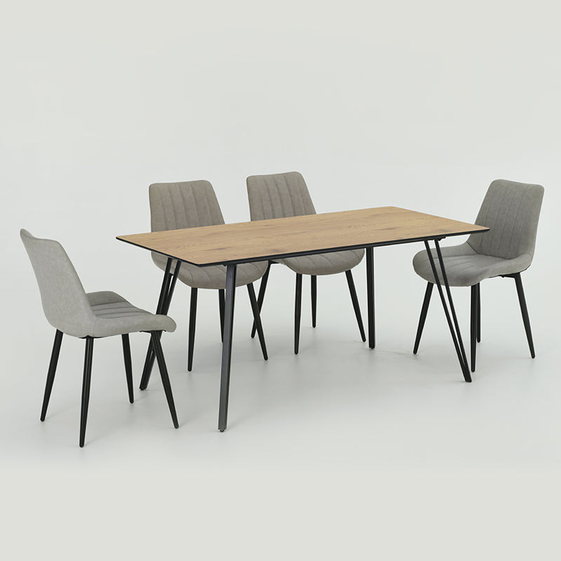 Fareeha Rectangular Dining Table & 4 Jarvis Dining Chairs [Dining Set]