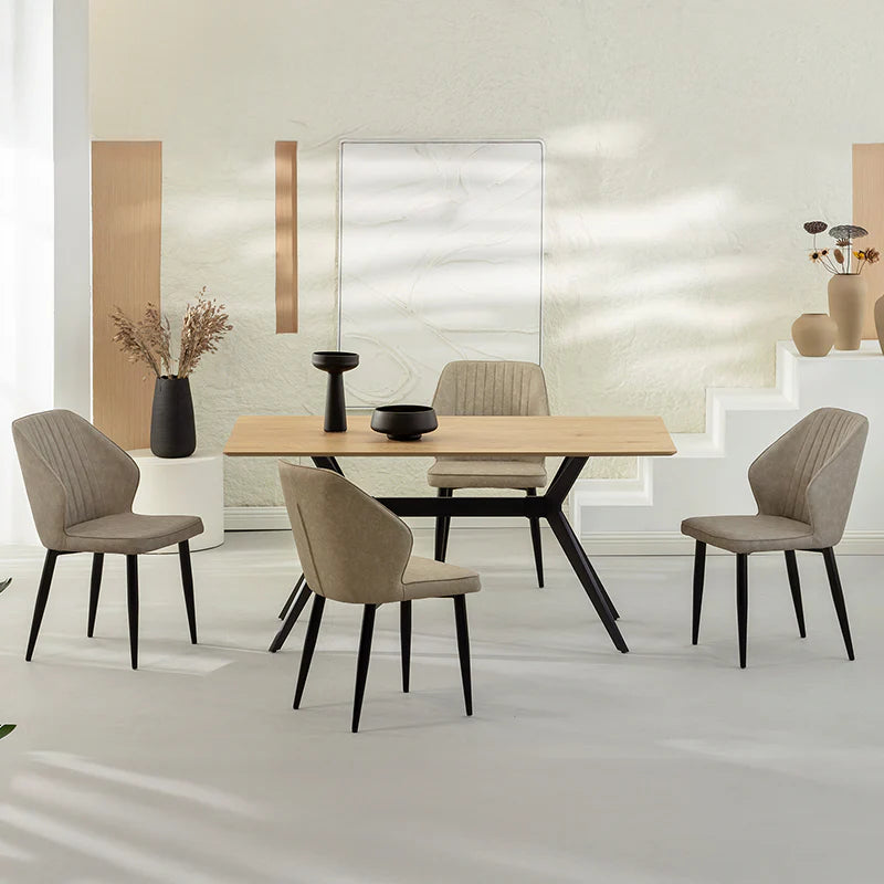 Laila Rectangular Dining Table & 6 Aleena Dining Chairs [Dining Set]