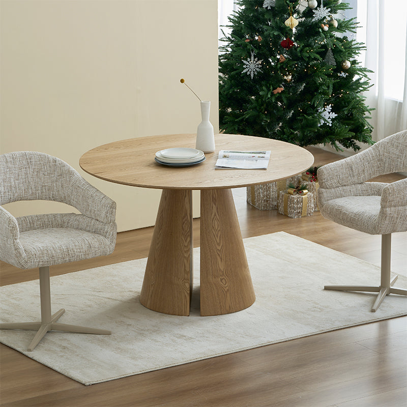 Isabeau Round Dining Table [Oak Color] [120 cm]