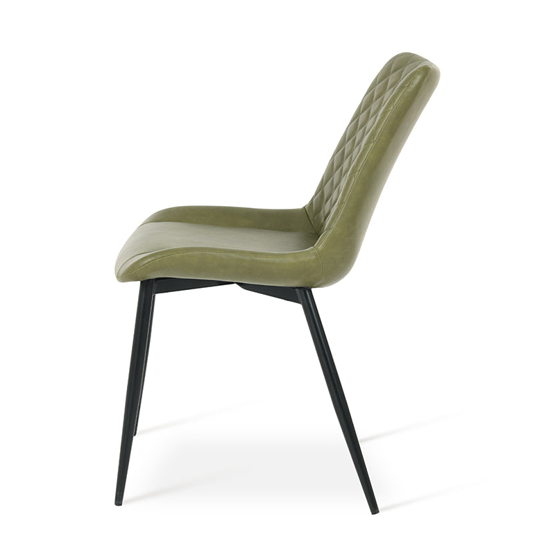 Finley Dining Chairs [Set of 2] [Pu Leather] [Olive Green]