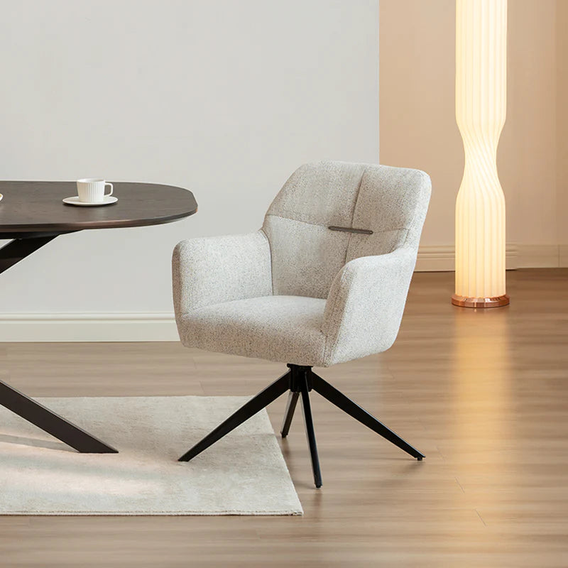Sona Swivel Dining Chairs [Set of 1][Linen Fabric]
