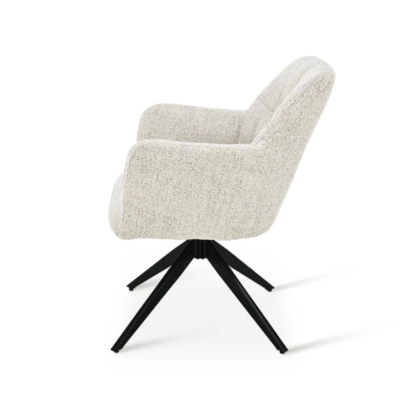 Sona Swivel Dining Chairs [Set of 1][Linen Fabric]