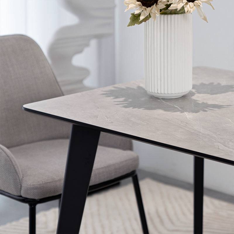 Valdez Rectangular Dining Table [Grey Marble] [140 cm]