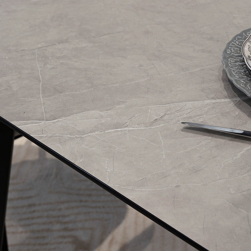 Valdez Rectangular Dining Table [Grey Marble] [140 cm]