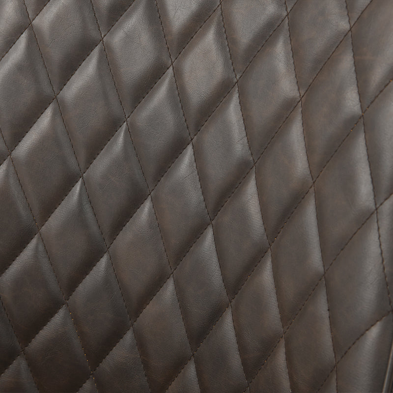 Side view of budget dining chair showing balck legs | Affordable seating
Close up of pu leather texture on cheap dining chairs UK
Backrest detail of budget pu dining chair | Value dining chairs