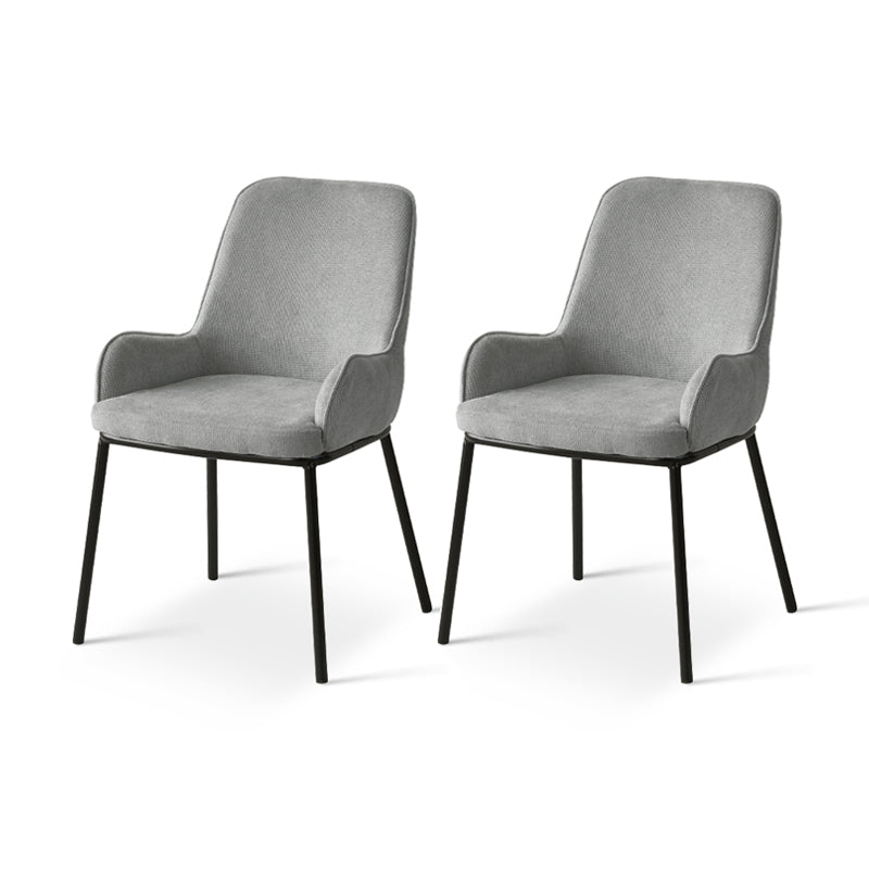 Discover OFCASA Felisa Linen Dining Chairs (set of 2): breathable linen fabric, ergonomic support, sturdy metal legs, non-scratch pads and easy assembly—ideal for modern UK dining.  Space saving dining chair product shot | Cheap dining chairs set of 2 option