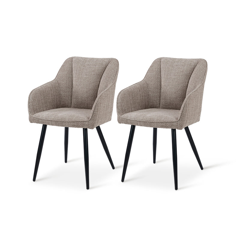 ofcasa, Sienna Garden dining chairs, light brown dining chairs, linen dining chairs, chairs for sale, comfy chair, cheap dining chairs, light brown office chair, light brown dining room chairs, armchair, light brown armchair, ofcasafurniture, ofcasachairs, ofcasa discount, ofcasa dining chairs, ofcasa uk. Space saving dining chair product shot | Cheap dining chairs set of 2 option