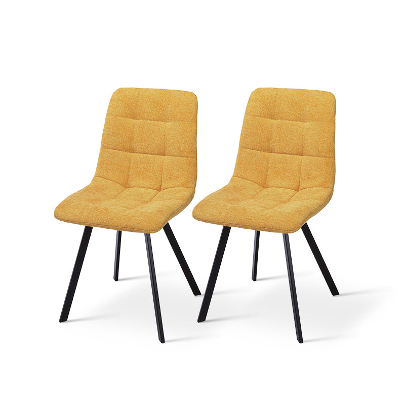 Two Aoife dining chairs neatly stacked showing space-saving design for small homes and apartments" Space saving dining chair product shot | Cheap dining chairs set of 2 option