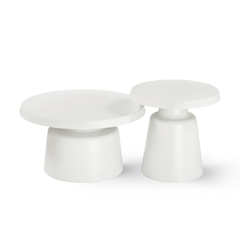 Hege Round Coffee Table Set  [White]