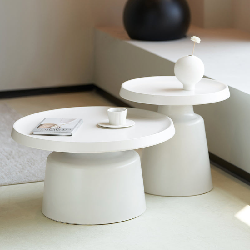 Hege Round Coffee Table Set  [White]