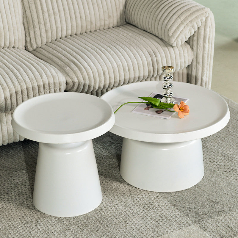 Hege Round Coffee Table Set  [White]