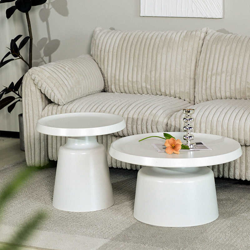 Hege Round Coffee Table Set  [White]