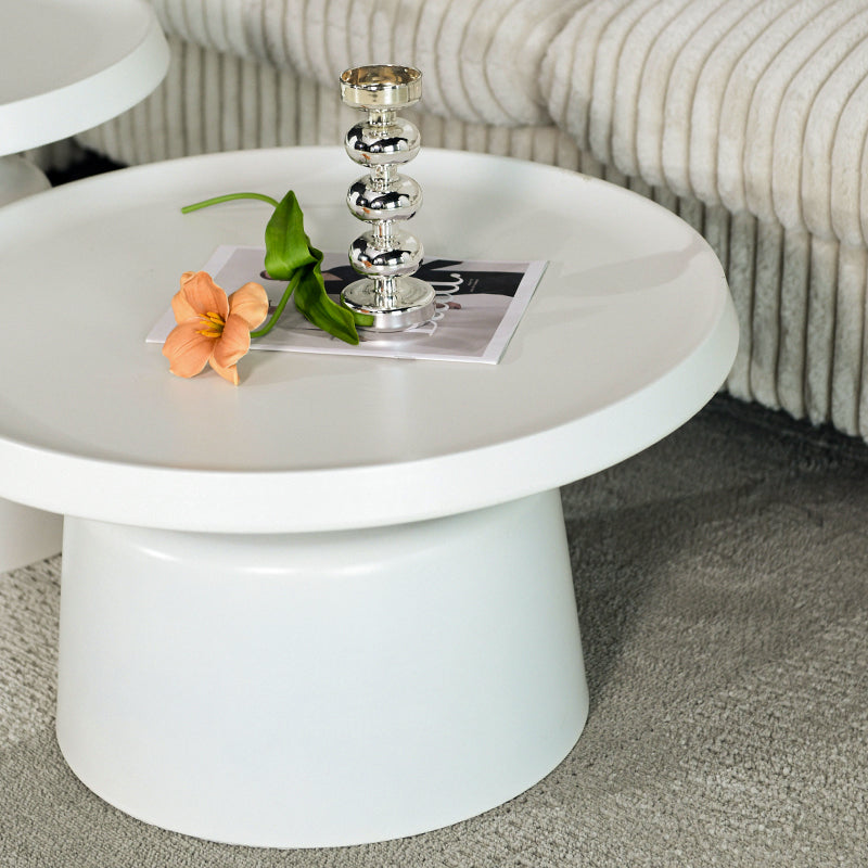 Hege Round Coffee Table Set  [White]