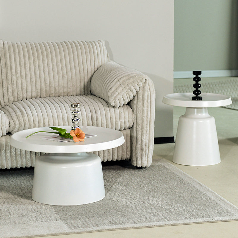 Hege Round Coffee Table Set  [White]