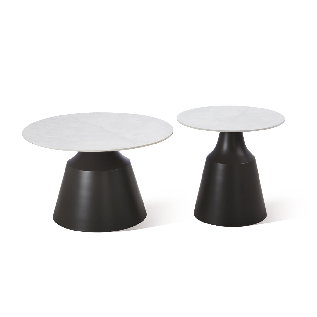 Valda Round Coffee Table Set [Dark Grey]