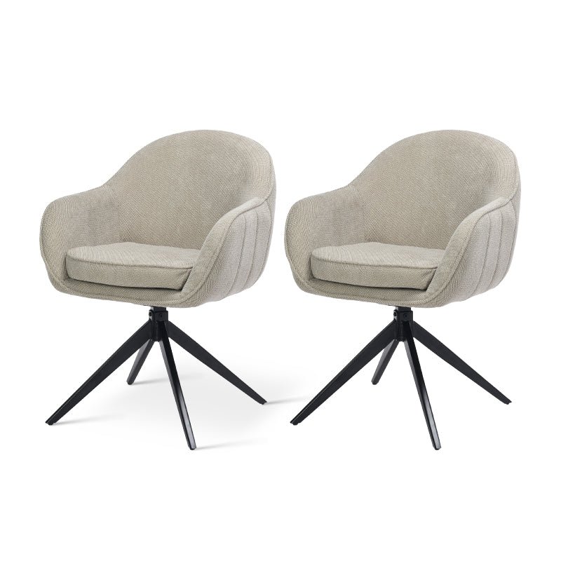 Aaliyah Swivel Chairs [Set of 2] [Linen Fabric]