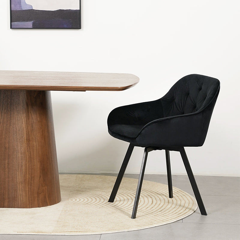 ofcasa, Keaton swivel dining chairs, swivel armchairs，black dining chairs, black velvet, velvet dining chairs, velvet chairs, black chair, black velvet chair, black velvet dining chairs, chairs for sale, comfy chair, cheap dining chairs, black office chair, black dining room chairs, armchair, black armchair, ofcasafurniture, ofcasachairs, ofcasa discount, ofcasa dining chairs, ofcasa uk