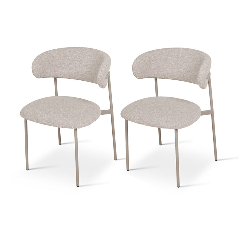 Zahra Dining Chairs [Set of 2] [Boucle Fabric][⌀ 1.9 cm]