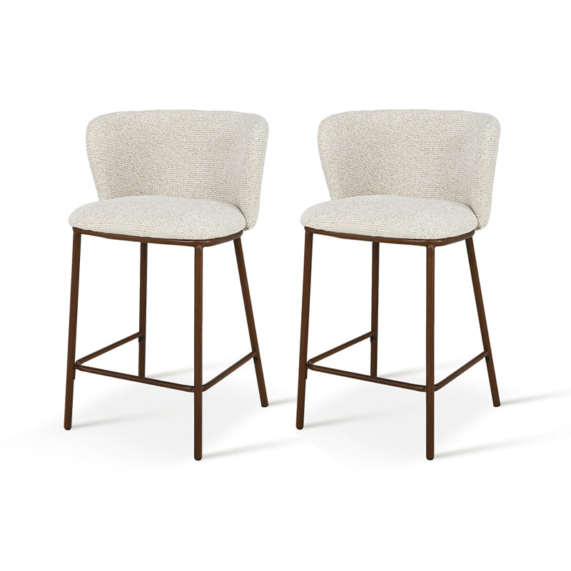 Karin Bar Stools [Set of 2] [Linen Texture Fabric] [65 cm]