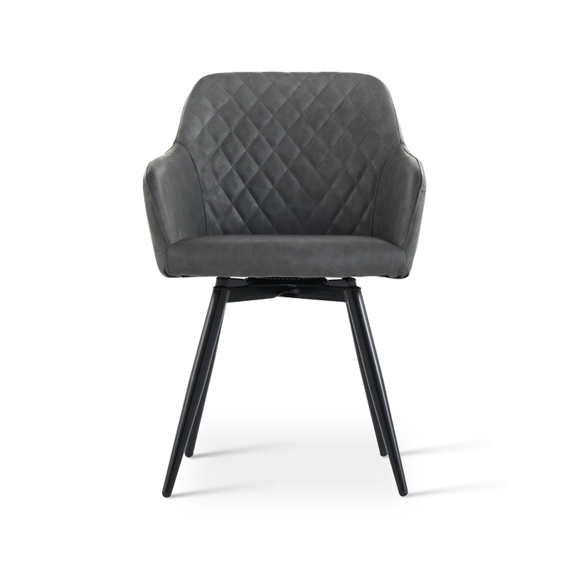 Frazer Diamond Swivel Chairs [Set of 2] [Grey] [Faux Leather]