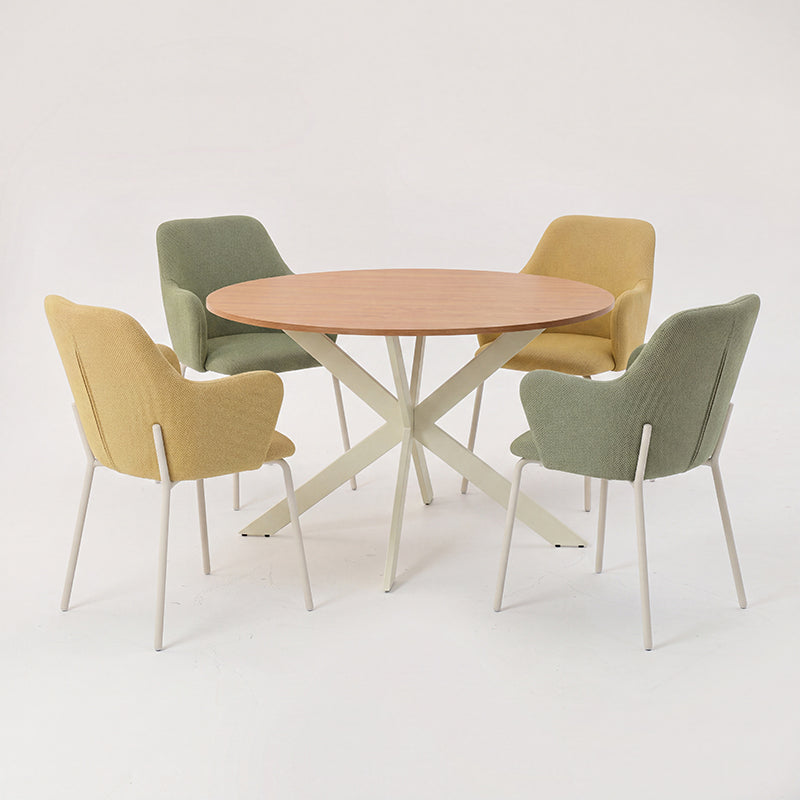 Tilly Round Dining Table & 4 Dahlia Dining Chairs [Dining Set]