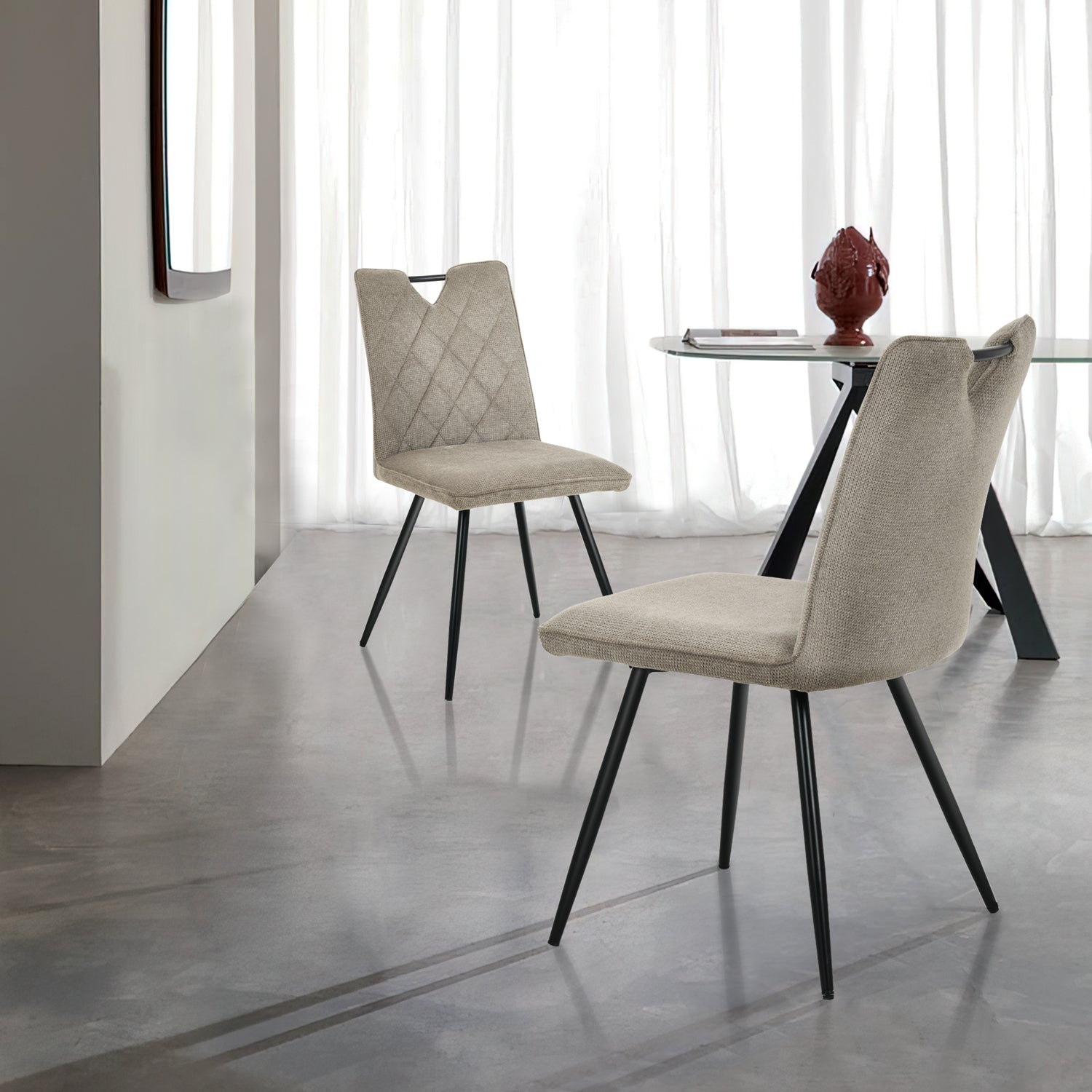 Tiana Dining Chairs [Set of 2] [Linen Fabric]