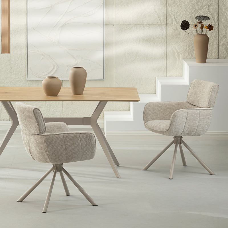 Elara Swivel Chairs [Set of 2] [Chenille]