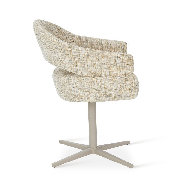 Briar Swivel Chairs [Set of 1] [Linen Fabric]