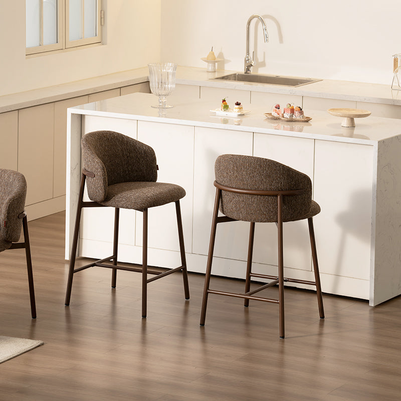 Valda Bar Stools [Set of 1] [Linen Texture Fabric]