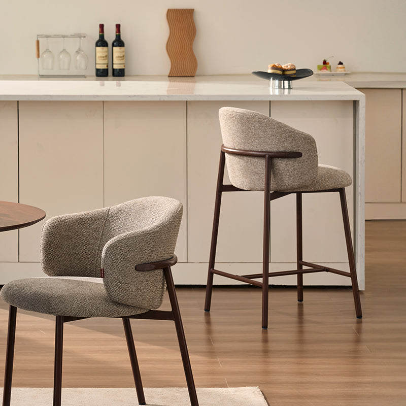 Valda Bar Stools [Set of 1] [Linen Texture Fabric]