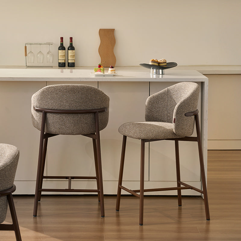 Valda Bar Stools [Set of 1] [Linen Texture Fabric]