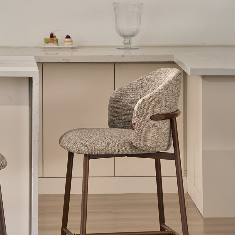 Valda Bar Stools [Set of 1] [Linen Texture Fabric]