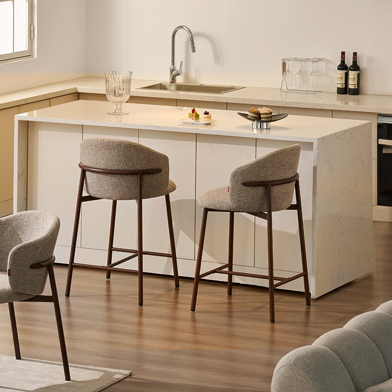 Valda Bar Stools [Set of 1] [Linen Texture Fabric]