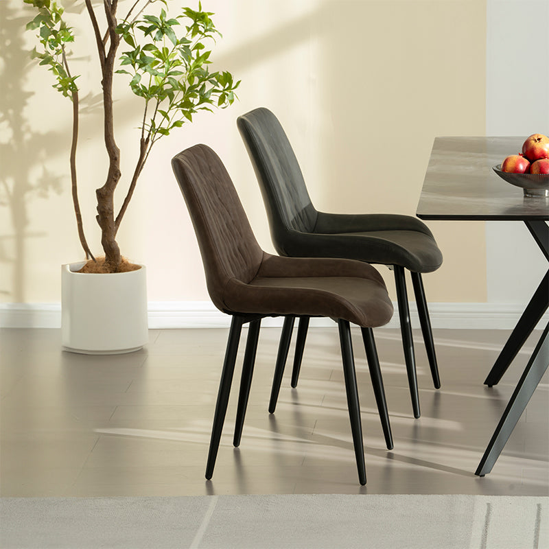 Sleek Gold Metal Legs & Ergonomic Design – Jarvis Diamond Dining Chairs for Modern Homes